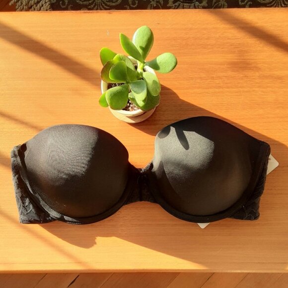NEW DKNY Convertible Black Lace Push Up Bra  32D - Picture 3 of 4